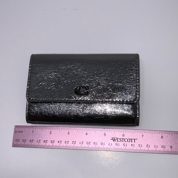 Coach Essentials Trifold Wallet Metallic Leather CX247 - Picture 6 of 7